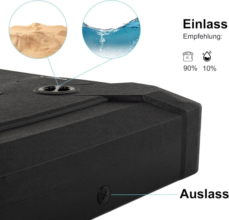 PURPLE LEAF XNBS150 Napernyőtartó Konzolos Napernyőhöz Vízzel Homokkal Tölthető 150kg