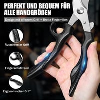 PURPLEBIRD Professzionális Baromfi Olló, 4 mm Rozsdamentes Acél, 103° Vágási Szöggel, Biztonsági Zárral és Rugós Mechanizmussal, Csontokhoz, 3