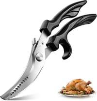 PURPLEBIRD Professzionális Baromfi Olló, 4 mm Rozsdamentes Acél, 103° Vágási Szöggel, Biztonsági Zárral és Rugós Mechanizmussal, Csontokhoz, 1