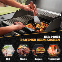 PURPLEBIRD Rozsdamentes Acél Grillspatula Készlet - 2 Részes Plancha Lapátkészlet Smash Burgerekhez, Mosogatógépben Mosható

AI: I've create 5