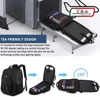 PUSLOM 55L Extra Nagy Hátizsák 18,4" Laptophoz - Vízálló, USB Töltőporttal, Lopásgátlós, Utazáshoz, Iskolába - Fekete 5