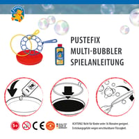 Pustefix Multi-Bubbler Hračka na bublifuk 250 ml s bublinkovou vodou na svadbu, narodeninovú oslavu, párty pre deti aj dospelých, veľké farebné bubliny 7