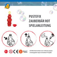 PUSTEFIX kúzelný medvedík Červená bublifuková kvapalina 180 ml, bublifuk pre deti i dospelých, na narodeniny a svadby 7