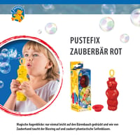 PUSTEFIX kúzelný medvedík Červená bublifuková kvapalina 180 ml, bublifuk pre deti i dospelých, na narodeniny a svadby 5