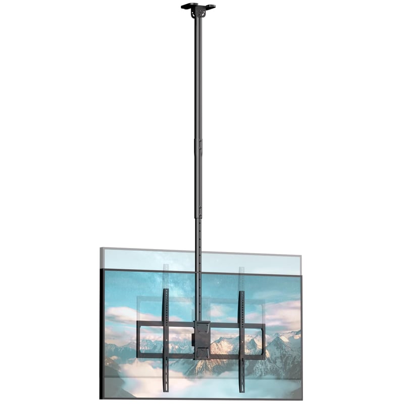 Stropný držiak na TV Putilsen pre 50-100" zariadenia, 80 kg, 360°, nastaviteľná výška, VESA 800x600 - čierny