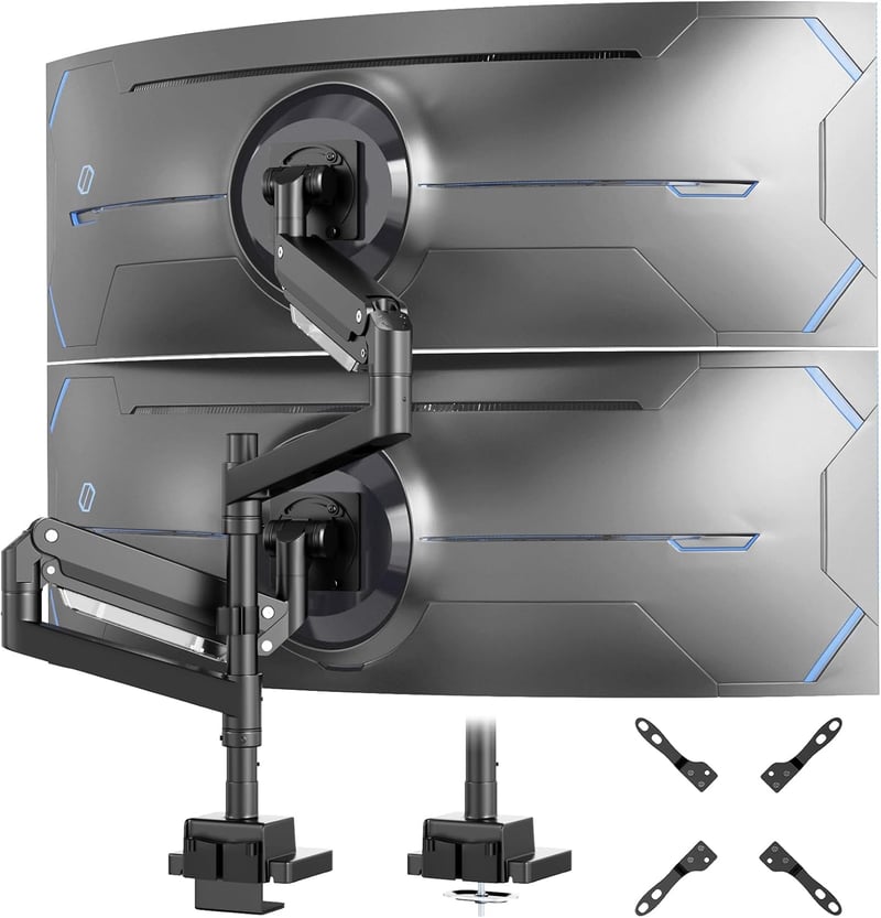Putilsen Mount Dual Monitor Tartó 24-57" Gázrugós Állvány Magasságállítható