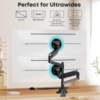 Putilsen Mount Dual Monitor Tartó 24-57" Gázrugós Állvány Magasságállítható 3