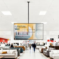Putilsen Mount mennyezeti TV tartó 50-100 hüvelyk sík és ívelt készülékekhez 80 kg-ig, 360 fordítható dönthető, magasság 1090-2100 mm, VESA 7