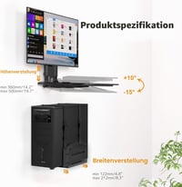 PUTORSEN 3 az 1-ben monitor fali tartó billentyűzet polccal és CPU tartóval 32" 4