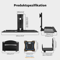 PUTORSEN 3 az 1-ben monitor fali tartó billentyűzet polccal és CPU tartóval 32" 5