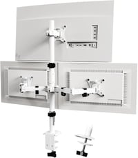 PUTORSEN 3 monitoros asztali tartó 13-32" görbült képernyőhöz, 80cm rúd, dönthető, magasságállítható, fehér 1