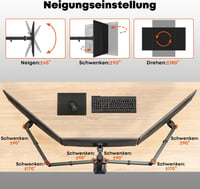 PUTORSEN 3 monitoros tartó 13-27" VESA 75/100 magasságállítható 3