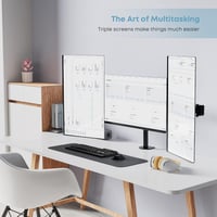 Putorsen Dupla Monitortartó Kar - Asztali Rögzítés, 10 cm-ig, Kábelrendezővel, Fekete/Fehér, TV Kompatibilis, MAS-3 Modell - black, white 7