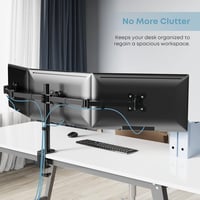 Putorsen Dupla Monitortartó Kar - Asztali Rögzítés, 10 cm-ig, Kábelrendezővel, Fekete/Fehér, TV Kompatibilis, MAS-3 Modell - black, white 5