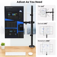 PUTORSEN Rameno na jeden monitor, výška 80 cm, pre 13-35 palcové LCD displeje, plne nastaviteľný stojan na monitor, nosnosť 9 kg, VESA 75x75/100x100 mm, čierny 4