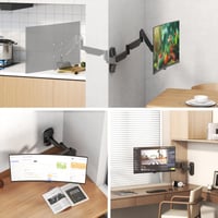 Braț de perete extensibil pentru monitor PUTORSEN pentru ecrane de 17-32 inchi, VESA 75x75/100x100, max. 9 kg, negru, complet reglabil 4