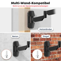 Braț de perete extensibil pentru monitor PUTORSEN pentru ecrane de 17-32 inchi, VESA 75x75/100x100, max. 9 kg, negru, complet reglabil 8