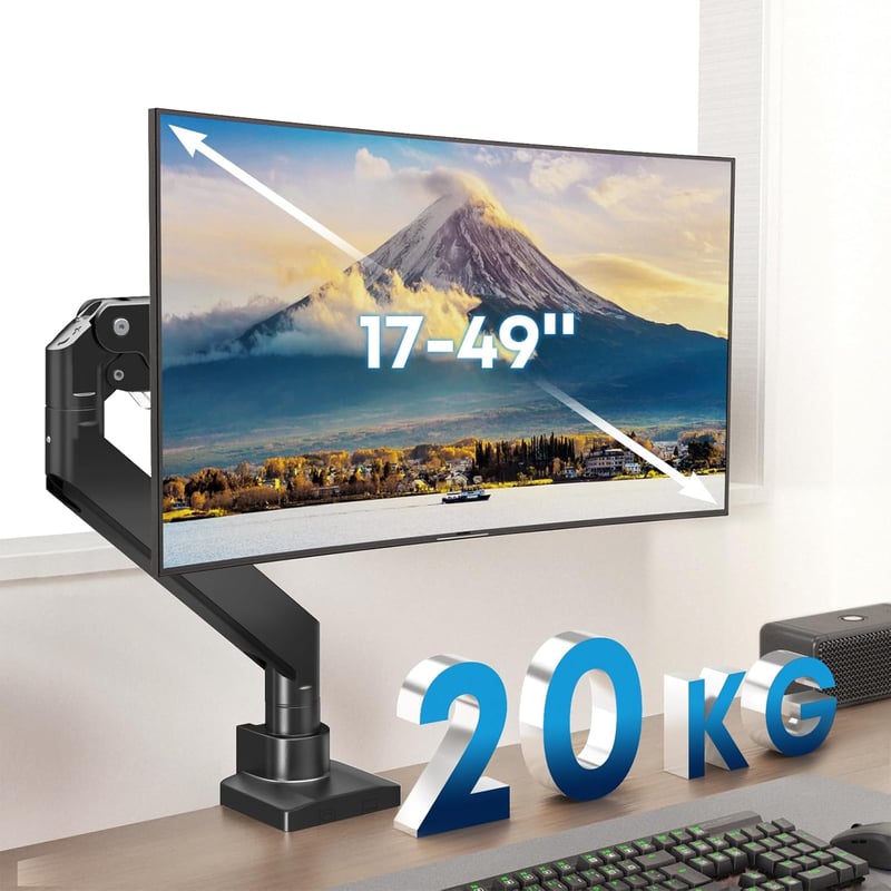 Putorsen Monitor Kar - Állítható Monitorállvány 5,68 kg Teherbírással, Ergonomikus Monitortartó Kar Asztali Rögzítéssel, 44 cm