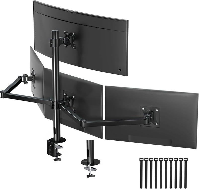 PUTORSEN Monitor Tartó 4 Monitorhoz 17-32 Hüvelyk - Asztali Monitor Kar LED LCD Képernyőkhöz, Magasság Állítható Egymás Feletti Elrendezés,