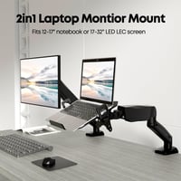 PUTORSEN Monitor Tartó Laptop Polccal 17-32 Colos Kijelzőhöz Állítható Konzol 2
