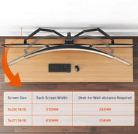 PUTORSEN Quad Monitor tartó 49" ultrawide és 27" képernyőkhöz, gázrugós állvány 7