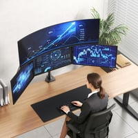 PUTORSEN Quad Monitor tartó 49" ultrawide és 27" képernyőkhöz, gázrugós állvány 2