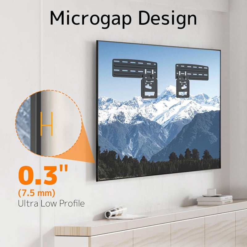 PUTORSEN Ultra Slim Fali TV Tartó Samsung 43-85" Tévéhez, Max 60kg, VESA 1700x800