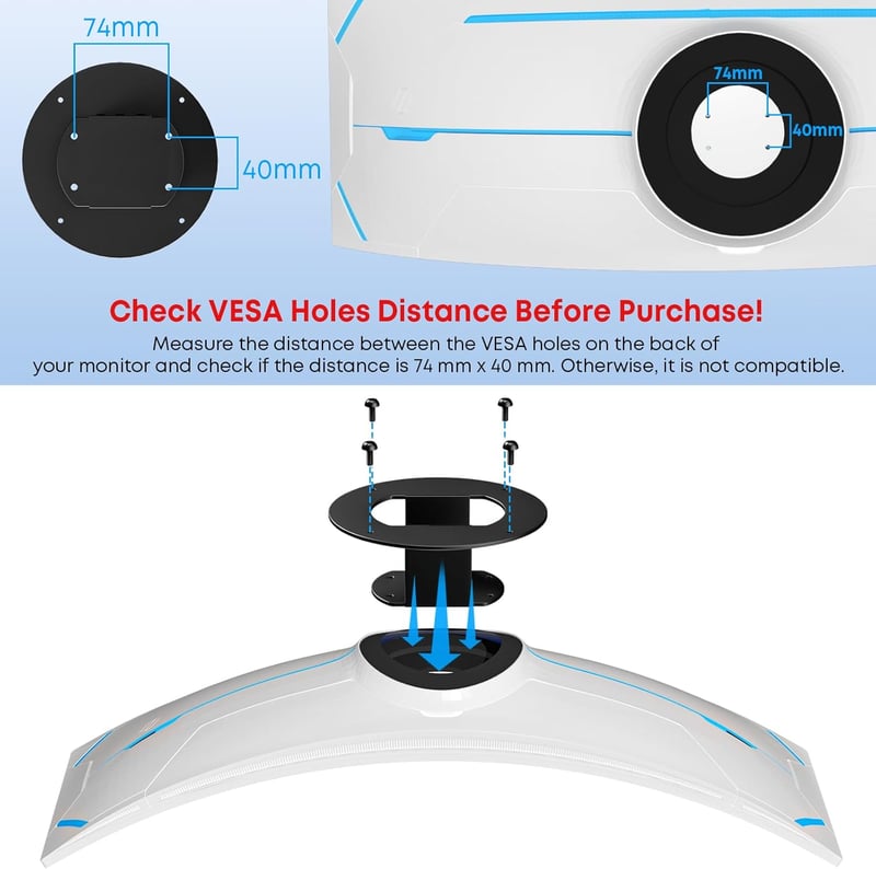 PUTORSEN VESA adapter Samsung Odyssey G9 Neo G9 CRG9 CHG9 monitorhoz 100x100