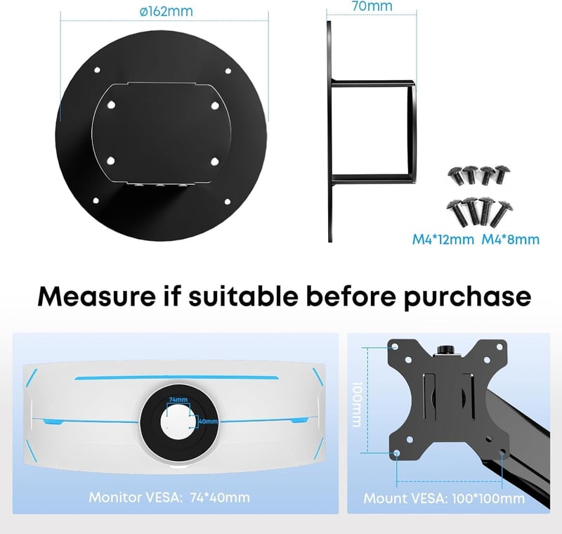 PUTORSEN VESA adapter Samsung Odyssey G9 Neo G9 CRG9 CHG9 monitorhoz 100x100