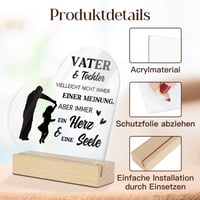 Decorațiune de masă din acril Putuo Decor „Tată și Fiică” - Plăcuță „Inimă și Suflet” - Cadou pentru fiică, pentru zi de naștere, Crăciun, Ziua Tatălui 3