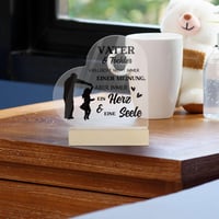 Decorațiune de masă din acril Putuo Decor „Tată și Fiică” - Plăcuță „Inimă și Suflet” - Cadou pentru fiică, pentru zi de naștere, Crăciun, Ziua Tatălui 5