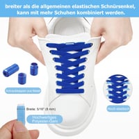 Pružné šnúrky do tenisiek Puzeam, kráľovská modrá, 120 cm, 2 páry 2