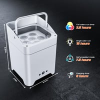 PUZILOZA 108W Akumulátorové LED Par svetlo RGBWA+UV biele, s diaľkovým ovládaním, ovládaním cez DMX a aplikáciu, osvetlenie na DJ párty, do baru, na svadbu, narodeniny a diskotéku 4
