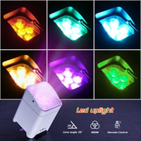 PUZILOZA 108W Akumulátorové LED Par svetlo RGBWA+UV biele, s diaľkovým ovládaním, ovládaním cez DMX a aplikáciu, osvetlenie na DJ párty, do baru, na svadbu, narodeniny a diskotéku 2