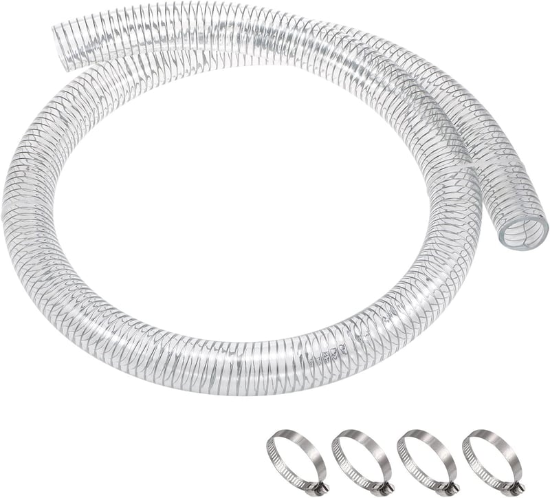 PVC Cső 32mm - Acélhuzallal Megerősített Vegyszerálló Flexibilis Vinil Cső Nagy Nyomású Átlátszó Szívócső 1,5m