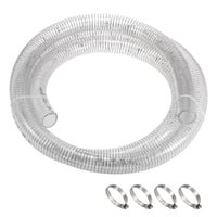 PVC sacia hadica – 32 mm priemer, oceľou vystužená, chemicky odolná flexibilná vinylová hadica, vysokotlaková, hrubostenná, priehľadná, 3 m 1
