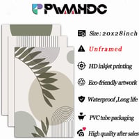 PWAAHDC set modernih postera za dnevni boravak 50x70 cm okomiti format - Boho apstraktne zelene biljke slike na platnu 3 kom - Zidna dekoracija za spavaću sobu bez okvira 2