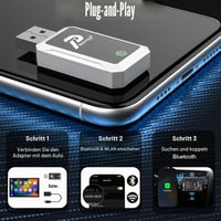 PWAYTEK 2 v 1 bezdrôtový CarPlay adaptér – Dongle na konverziu káblového CarPlay na bezdrôtový, 5GHz WiFi a Bluetooth, Plug and Play, pre iOS 10+ a autá od roku 2016 1