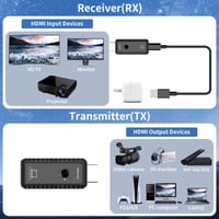 Bezdrôtový HDMI vysielač a prijímač PWAYTEK so 4K dekódovaním, výstupom 1080P, dosahom 30 metrov, dvojpásmovou frekvenciou 2,4G/5G, kompatibilný s PC/notebookom/TV/projektorom, Plug & Play 5
