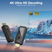 Bezdrôtový HDMI vysielač a prijímač PWAYTEK so 4K dekódovaním, výstupom 1080P, dosahom 30 metrov, dvojpásmovou frekvenciou 2,4G/5G, kompatibilný s PC/notebookom/TV/projektorom, Plug & Play 2