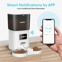 PWEZON Intelligens WiFi Dupla Macskaeledel Adagoló 2 Tálcával, 6L Automata Etető App Vezérléssel 7