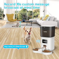 PWEZON Intelligens WiFi Dupla Macskaeledel Adagoló 2 Tálcával, 6L Automata Etető App Vezérléssel 3