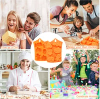 Pwsap 6 üreges Halloween csokoládé forma szilikon - tök, koponya, leprechaun, denevér 4