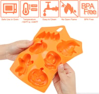 Pwsap 6 üreges Halloween csokoládé forma szilikon - tök, koponya, leprechaun, denevér 3