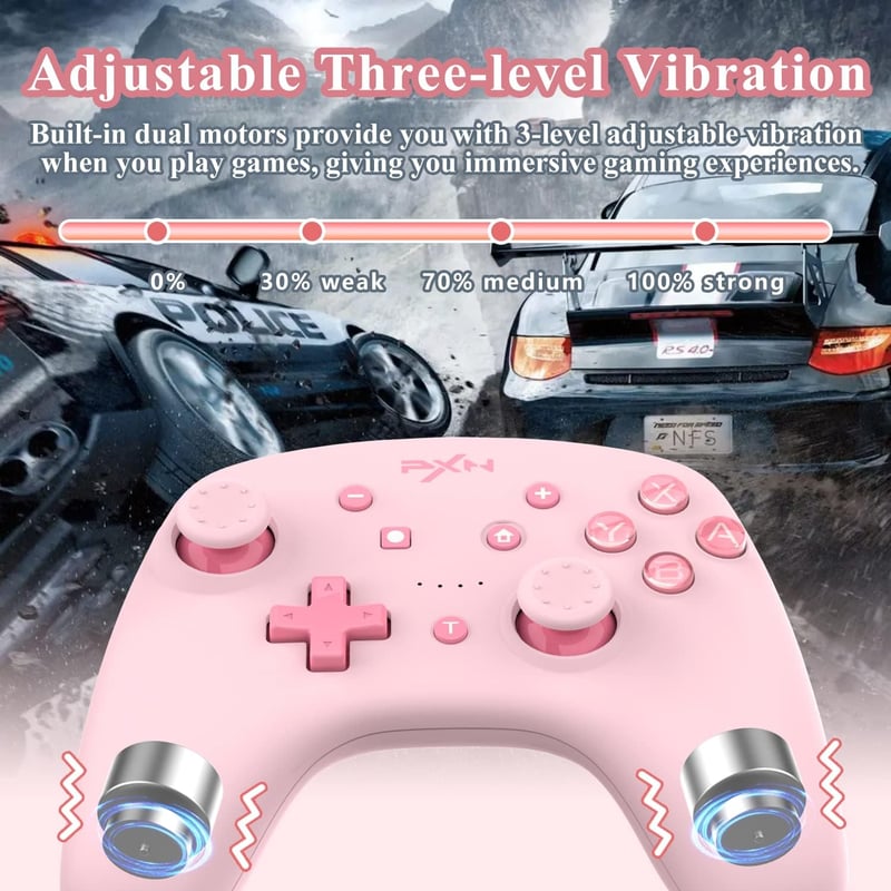 PXN 9607X Vezeték Nélküli Switch Pro Kontroller - Nintendo Switch/Lite/OLED/Steam Kompatibilis, 6-Tengelyes Giroszkóp, Rezgés, Turbo, NFC, R
