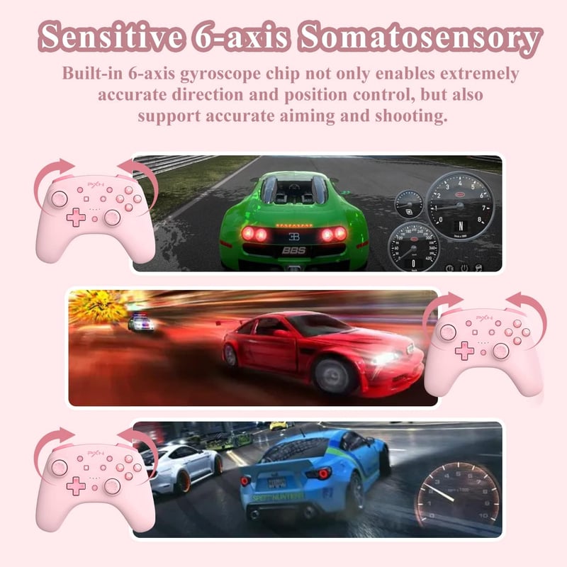 PXN 9607X Vezeték Nélküli Switch Pro Kontroller - Nintendo Switch/Lite/OLED/Steam Kompatibilis, 6-Tengelyes Giroszkóp, Rezgés, Turbo, NFC, R