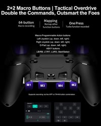 PXN P5 8K Vezeték Nélküli Kontroller - 2.4G, 8K-Chip, 2000Hz, Kapacitív Joystick, Hall-Trigger, Turbó és Makró Funkció PC/Switch/Steam Deck/ 8