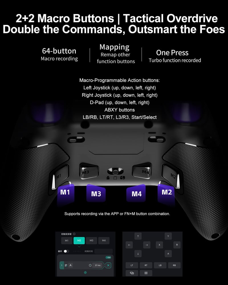 PXN P5 8K Vezeték Nélküli Kontroller - 2.4G, 8K-Chip, 2000Hz, Kapacitív Joystick, Hall-Trigger, Turbó és Makró Funkció PC/Switch/Steam Deck/