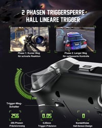 PXN P5 Vezeték Nélküli Gamer Kontroller - Hall Effekt Joystick, 4 Makró Gomb, 1000Hz Válaszidő, PC/Switch/Android/iOS Kompatibilitás, Gyrosc 3