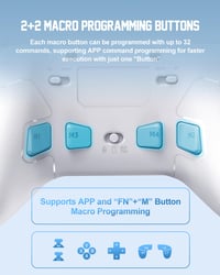 PXN P5 Vezeték Nélküli Gamer Kontroller - Hall Effekt Joystick, 4 Makró Gomb, 1000Hz Válaszidő, PC/Switch/Android/iOS Kompatibilitás, 3 Csat 4